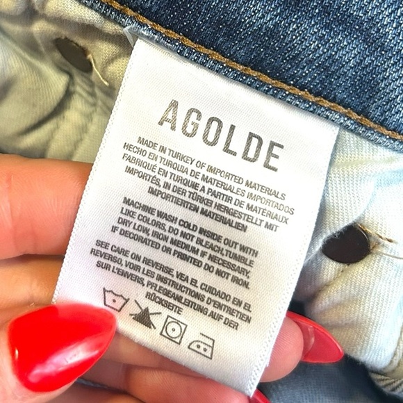AGOLDE Toni Straight Ankle Jeans Medium Wash Distressed Size 27 Revolve - Picture 12 of 13